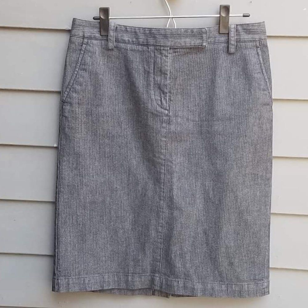 Talbots Dark (blackish)Stripes Jean Pencil skirt